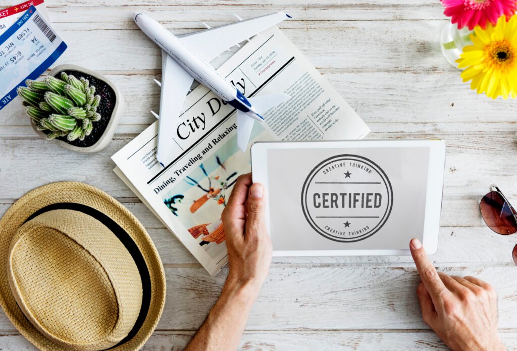 certified guarantee warranty verify stamp word concept