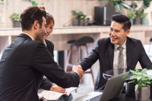 group diverse business people successful teamwork working together with laptop computer office
